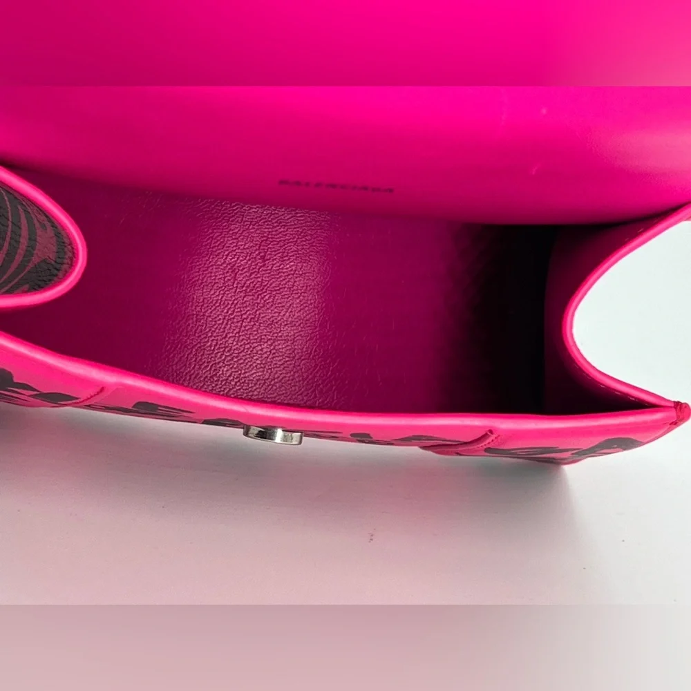 Balenciaga Graffiti Hourglass Top Handle Pink Leather Bag - Picture 9 of 10